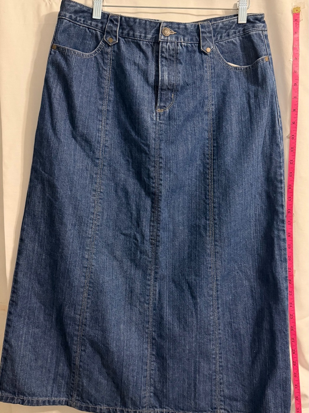 Eddie Bauer  modest length Jean skirt size 14